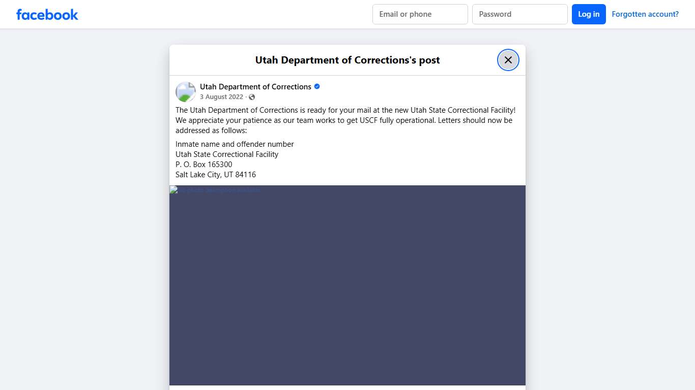 The Utah Department of... - Utah Department of Corrections Facebook